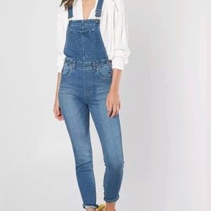 Free people skinny ankle overalls